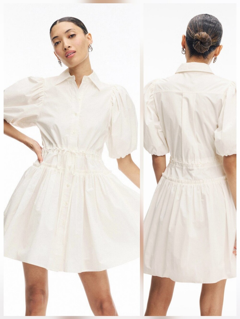 Rebecca Taylor Yara Shirt Dress Cotton Casual Collared Short Sleeve Size S